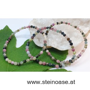 Armband Turmalin bunt, facettiert 4mm
